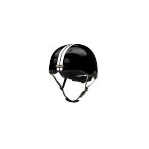 Melon helm Straight White Black M-L(52-58cm) wit/zwart