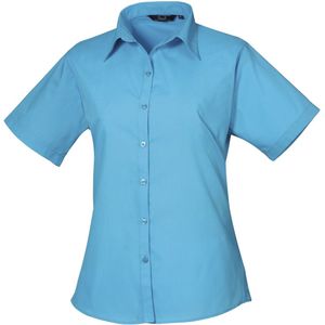 Premier Popeline blouse met korte mouwen / Gewoon werkoverhemd (8UK/34DE) (Turquoise)