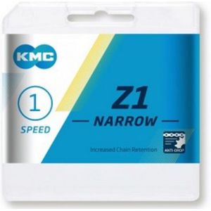 KMC ketting Z1 smal 1/2x3/32, 7.3mm, 112L single speed Bruin