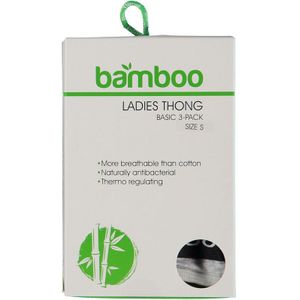 Apollo - Bamboe string dames - Grijs - Maat L - 3-Pack - String dames