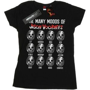Friday 13th Dames/Dames The Many Moods Of Jason Voorhees Katoenen T-Shirt (M) (Zwart)