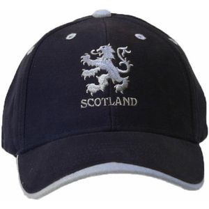 Scotland Leeuwlogo geborduurde honkbalpet  (Marine / Wit)