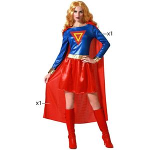 Kostuum Superheld Vrouw Blauw Maat XS/S