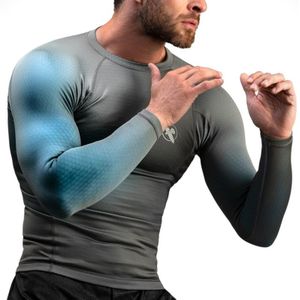 Hayabusa Fusion Rashguard - Grijs  /  Aquablauw - M