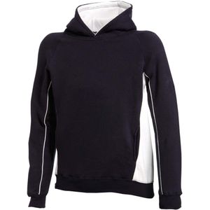 Finden & Hales Kinderpullover Sweatshirt / Hoodie met kap (7-8 Jahre (128)) (Marine / Wit)