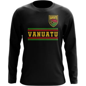 Vanuatu Core Football Country Long Sleeve T-Shirt (Black)