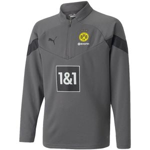 2022-2023 Borussia Dortmund Half Zip Top (Smoked Pearl) - Kids