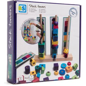 BS Toys Stapeltorens Hout - Leer spelenderwijs over vormen en kleuren met dit educatieve stapelspel voor alle leeftijden
