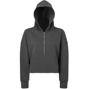 TriDri Dames/Dames Half Zip Hoodie (40 DE - 42 DE) (Houtskool)