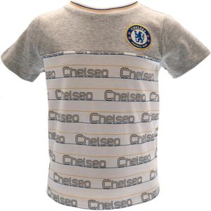 Chelsea FC Kinderen/Kinderen T-shirt met sterrenbeeld en strepen (9-12 Monate) (Grijs/Wit)
