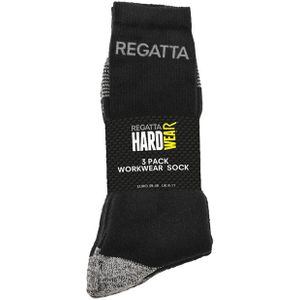 Regatta - Hardwear Heren Sokken voor Werk (3 Per Verpakking) (39-46 EU) (Zwart)