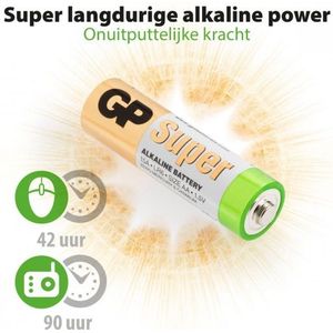 Super alkaline AA-batterijen 16PK