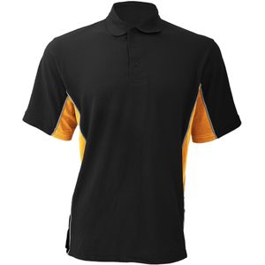 GAMEGEAR ® Heren Track Pique Polo Top met korte mouwen (L) (Zwart/Oranje/Wit)