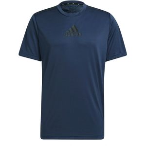 adidas - D2M 3-Stripes Back Tee - Blauw Sportshirt - L