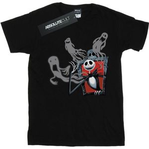 Disney Meisjes Nightmare Before Christmas Geesten van Jack Katoenen T-Shirt (128) (Zwart)