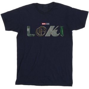 Marvel Heren Loki Logo T-Shirt (5XL) (Marineblauw)