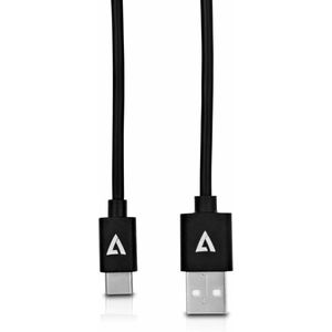 Kabel USB A naar USB C V7 V7U2AC-2M-BLK-1E  Zwart