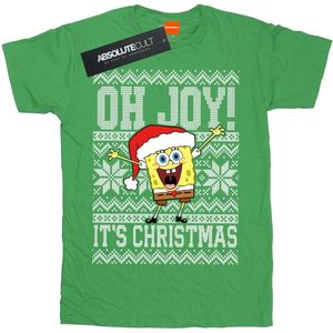 SpongeBob SquarePants Meisjes Oh Joy! Kerst Katoenen T-Shirt (116) (Iers Groen)