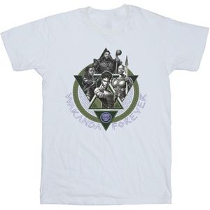Marvel Heren Black Panther Wakanda Forever Groep Ring Pose T-Shirt (5XL) (Wit)
