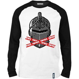 Fortnite Jongens Zwart Ridder T-shirt met lange mouwen (152-158) (Wit)