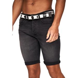 Crosshatch Heren Reestier Denim Shorts (30R) (Zwart)