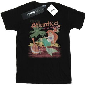 Disney Meisjes De Kleine Zeemeermin Groeten Uit Atlantica Katoenen T-Shirt (128) (Zwart)