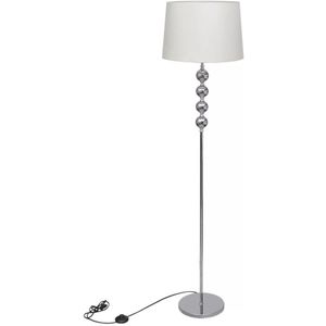 Vloerlamp met hoog standaard en 4 ballen wit