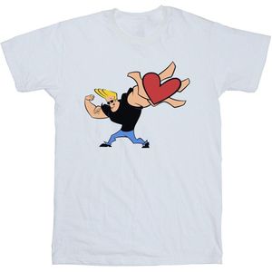 Johnny Bravo Mens Heart Present T-Shirt