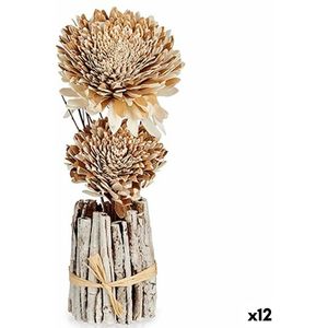 Decoratieve Bloem Natuurlijk 13 x 37 x 14 cm (12 Stuks)