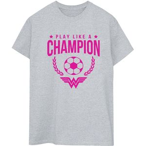 DC Comics Dames/Dames Wonder Woman Play Like A Champion Katoenen boyfriend-T-shirt (L) (Sportgrijs)