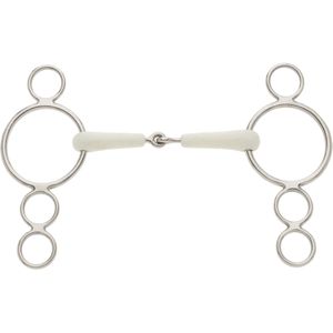 Lorina Flexi Single Jointed 3 Ring Horse Dutch Gag (6in / 150mm) (Zilver)
