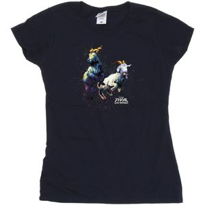 Marvel Dames/Dames Thor Love And Thunder Toothgnasher Vlammen Katoenen T-Shirt (M) (Marineblauw)