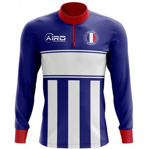 France Concept Football Half Zip Midlayer Top (Blue-White)