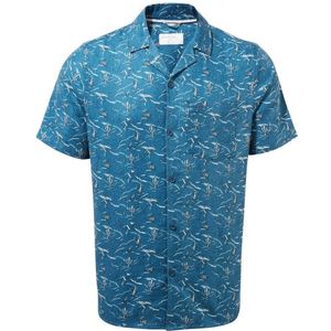 Craghoppers Heren Hula NosiBotanical Shirt met korte mouwen (S) (Poseidon Blauw)