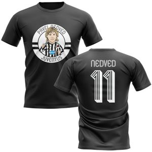Pavel Nedved Juventus Illustration T-Shirt (Black)