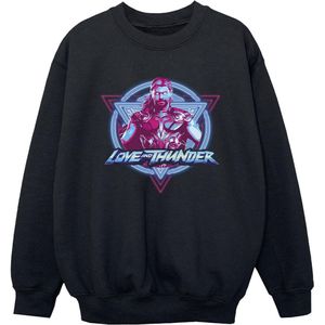Marvel Jongens Thor Love And Thunder Neon Badge Sweatshirt (104) (Zwart)