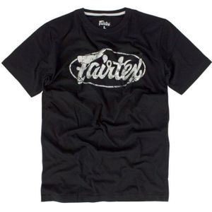 Fairtex TST148 Logo T-Shirt - Zwart - opdruk zilver - M