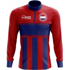 Netherlands Concept Football Half Zip Midlayer Top (Red-Blue)