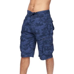 Crosshatch Heren Hanwhere Camo Cargo Shorts (32R) (Marine)