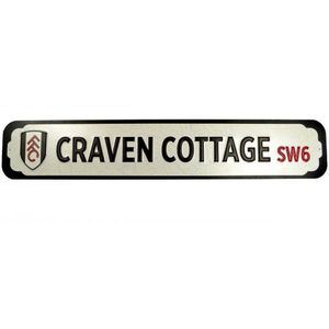 Fulham FC Craven Cottage Metalen Kroonsteen  (Zilver/Zwart)