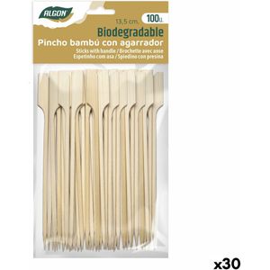 Bamboestokken Algon 13,5 cm Set 100 Onderdelen (30 Stuks)