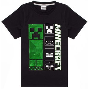 Minecraft Jongens Korte Pyjama Set (140) (Zwart/Groen/Grijs)