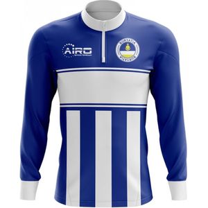 Buryatia Concept Football Half Zip Midlayer Top (Blue-White)