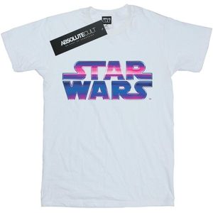 Star Wars Heren Neon Logo T-shirt (L) (Wit)