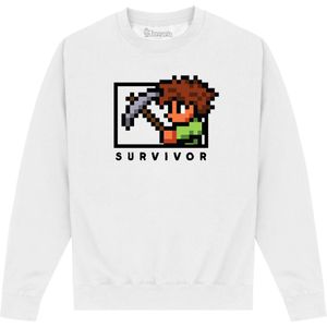 Terraria Uniseks Survivor Sweatshirt voor volwassenen (M) (Wit)