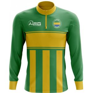 Gabon Concept Football Half Zip Midlayer Top (Green-Yellow)