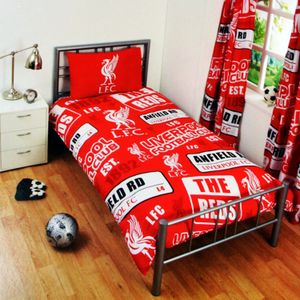 Liverpool FC Kinderen/Kinderen Officiële Patch Football Crest dekbed Set (Einzelbett) (Rood)
