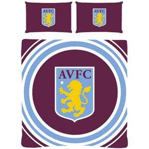 Aston Villa FC Pulse Dekbedovertrekset (Einzelbett) (Kastanjebruin/blauw/geel)