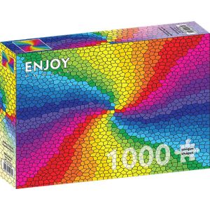 Puzzel 1000 stukjes ENJOY - Glas-in-lood Rainbow Burst