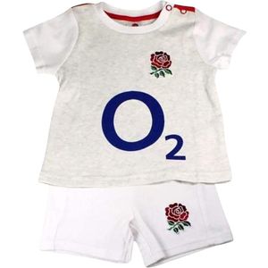 Engeland RFU Kinderen/Kinderen T Shirt en Korte Set (74) (Witte mergel)